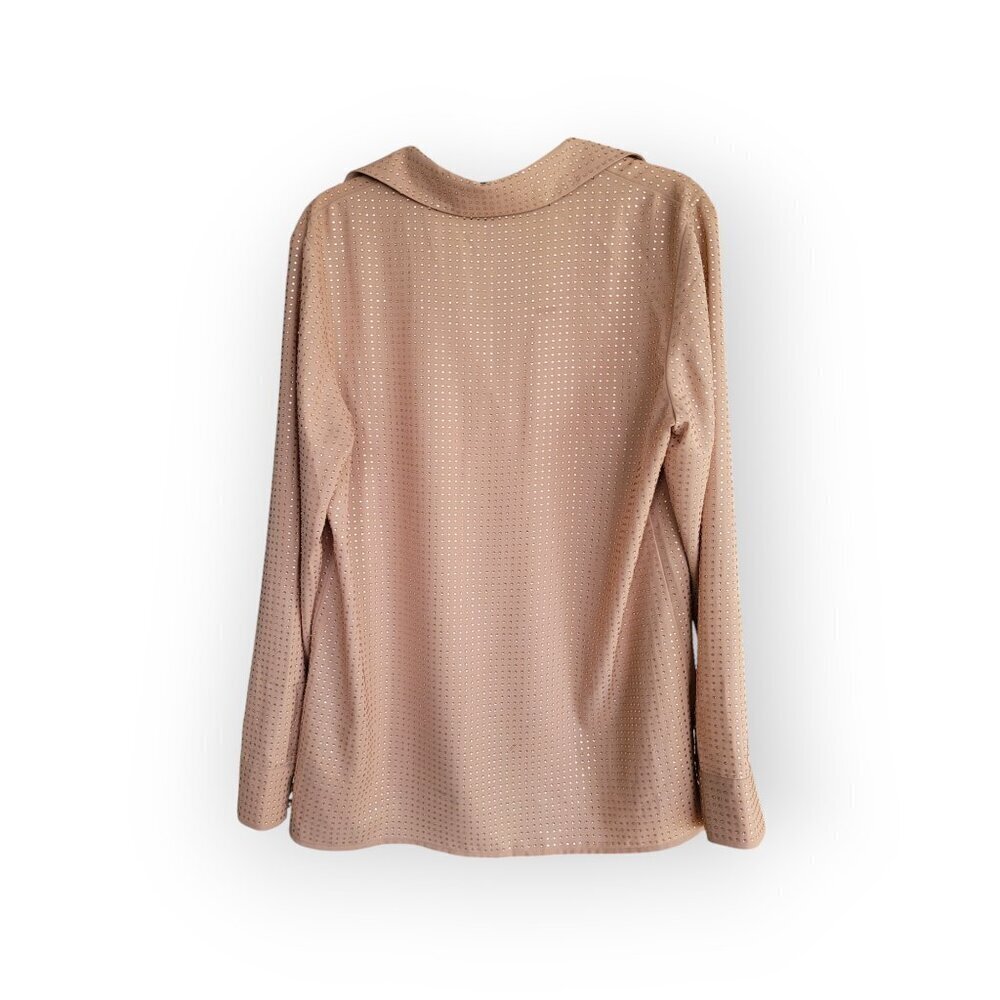 Reiss Matilda Brown Crystal Embellished Shirt Womens Size 6 Evening Party Top - Picture 3 of 15